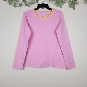 Land’s end Women's Size M (10-12) Pink Long Sleeve Stretch Cotton Blend Top